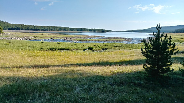 down ATV trail to reservoir