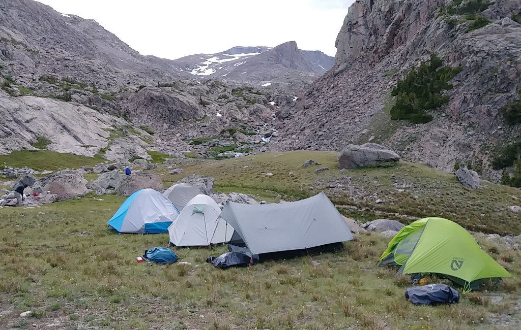 Tents at base of Cloud Peak