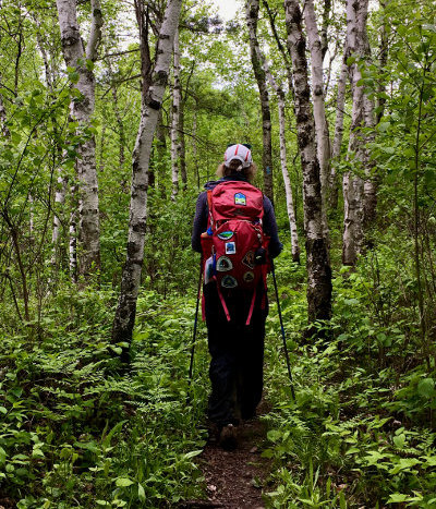 women solo hiking