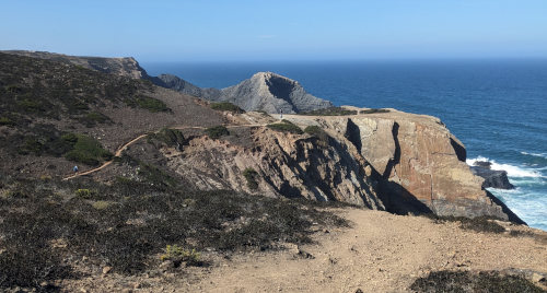 Hikers on the Fisherman's Trail in Portugal