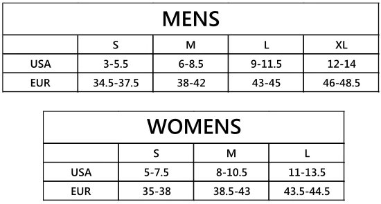 NorthSole size chart